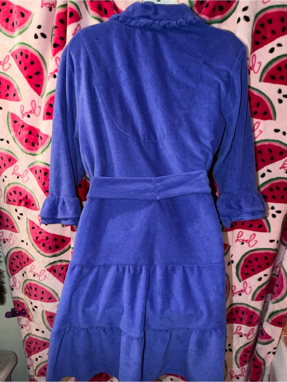 💙 Betsey Johnson Plush Ruffled Short Robe - Picture 7 of 11